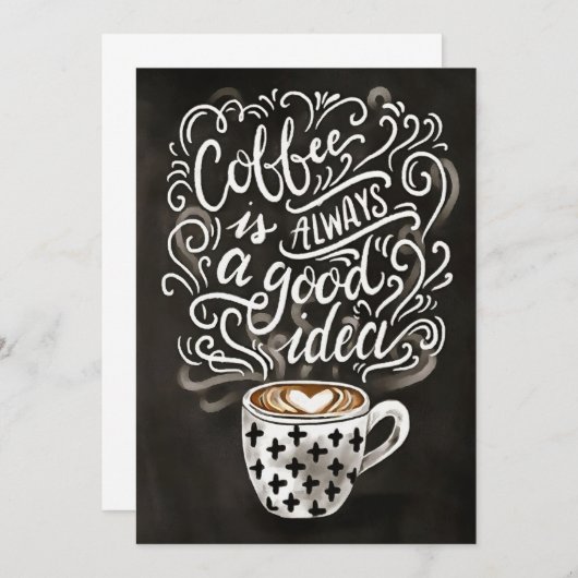 コーヒーラバーコーヒーアルウェイグッドアイディア 招待状 (正面/裏面)