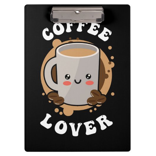 コーヒーラバーコーヒーカプチーノ愛好家 クリップボード (正面)