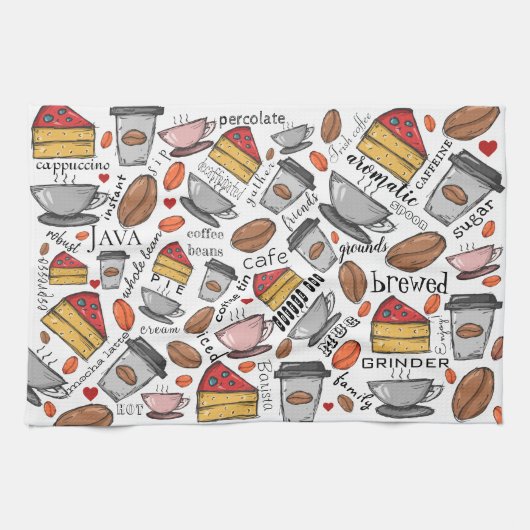 コーヒーラバーコーヒーショップまたはカフェキッチンタオル キッチンタオル (横)
