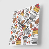 コーヒーラバーコーヒーショップまたはカフェクロック スクエア壁時計 (傾斜)