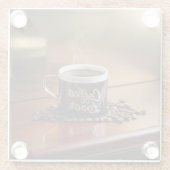 コーヒーラバースクエアガラスコースター ガラスコースター (裏面)