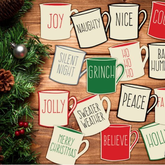 コーヒーラバーズファームハウススタイルクリスマスステッカー シール