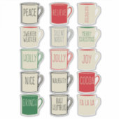 コーヒーラバーズファームハウススタイルクリスマスステッカー シール (正面)