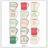 コーヒーラバーズファームハウススタイルクリスマスステッカー シール (シート)