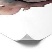 コーヒーラバーボホフローラウォーターカラーグリーンブラウン ポスター (角)