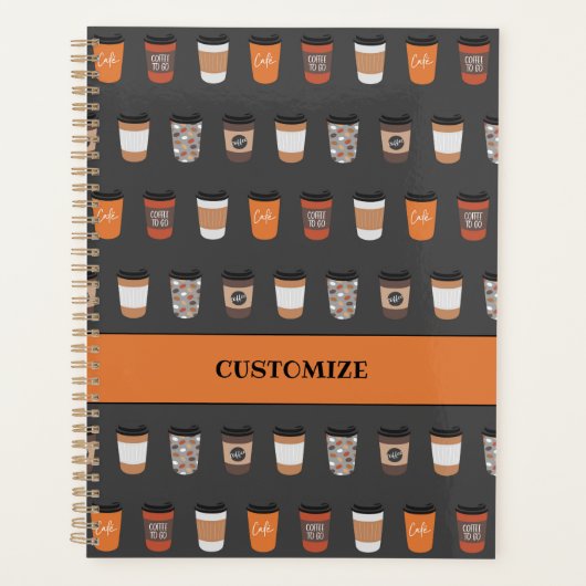コーヒーラバーレトロタンブラウン プランナー手帳 (正面)