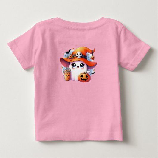 コーヒーラバー幽霊子供の誕生日 ベビーTシャツ (裏面)