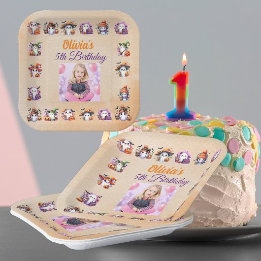 コーヒーラバー幽霊紙プレート子供へ誕生日 ペーパープレート