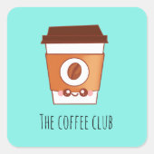 コーヒーラバー紙カップユニーク スクエアシール (正面)