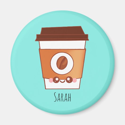 コーヒーラバー紙カップユニーク マグネット (正面)