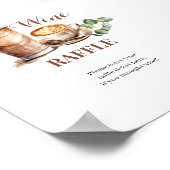 コーヒーラブはワインのラッフルゲームサインを醸造 ポスター (角)