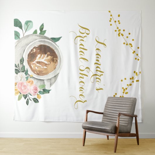 コーヒーラブは醸造ブライダルシャワーサインタペストリー タペストリー (インサイチュ(横))