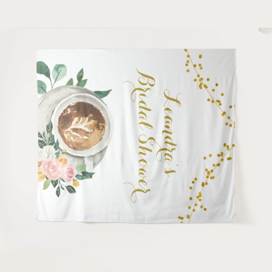 コーヒーラブは醸造ブライダルシャワーサインタペストリー タペストリー (正面(横))