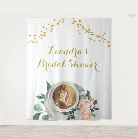 コーヒーラブは醸造ブライダルシャワーサインタペストリー タペストリー (正面)