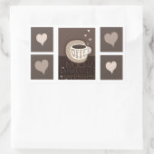 コーヒーラブアートステッカー 長方形シール (バッグ)