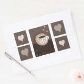 コーヒーラブアートステッカー 長方形シール (封筒)