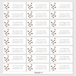 コーヒーラブイズブルーイングシャワーゲスト住所 シール