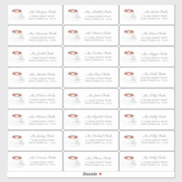 コーヒーラブイズブルーイングブライダルシャワーゲストアドレス シール