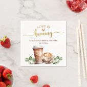 コーヒーラブイズブルーイングブライダルシャワーナプキンス スタンダードカクテルナプキン (インサイチュ)