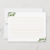 コーヒーラブイズブルーイングブライダルシャワーレシピカード 招待状 (裏面)