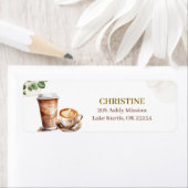 コーヒーラブイズブルーイングブライダルシャワー住所 シール (インサイチュ)