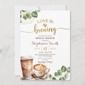 コーヒーラブイズブルーイングブライダルシャワー 招待状 (正面)