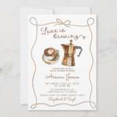 コーヒーラブイズブルーイングブライダルシャワー 招待状 (正面)