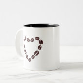 コーヒーラブコフェビーンハート ツートーンマグカップ (正面左)