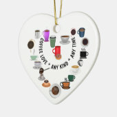 コーヒーラブコーヒーハート セラミックオーナメント (左)
