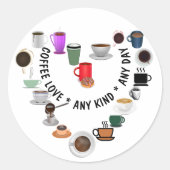 コーヒーラブコーヒーハート ラウンドシール (正面)