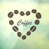 コーヒーラブコーヒー豆ハート ウィンドウサイン (シート3)