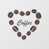コーヒーラブコーヒー豆ハート ウィンドウサイン (シート)