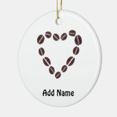コーヒーラブコーヒー豆ハート セラミックオーナメント (左)