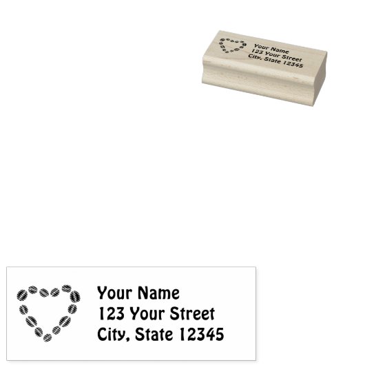 コーヒーラブコーヒー豆ハート ラバースタンプ (押印)