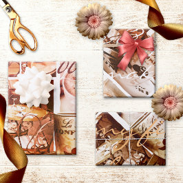 コーヒーラブスイートロマンチックパリ ラッピングペーパーシート