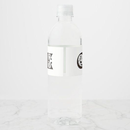 コーヒーラベルエレガントタイポグラフィおもしろい豆 ペットボトルラベル (裏面)