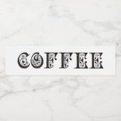 コーヒーラベルエレガントタイポグラフィおもしろい豆 ペットボトルラベル (シングルラベル)