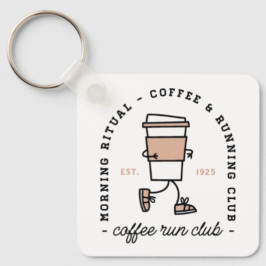 コーヒーランクラブ ジョギング好き ジョーク キーホルダー (正面)