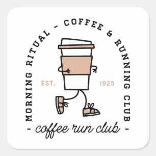 コーヒーランクラブ 面白いランニング愛好家の美学 スクエアシール