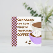 コーヒーランチョンブライダルシャワーの招待 招待状 (スタンド正面)