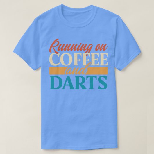 コーヒーランニングとダーツの上の Tシャツ (デザイン正面)