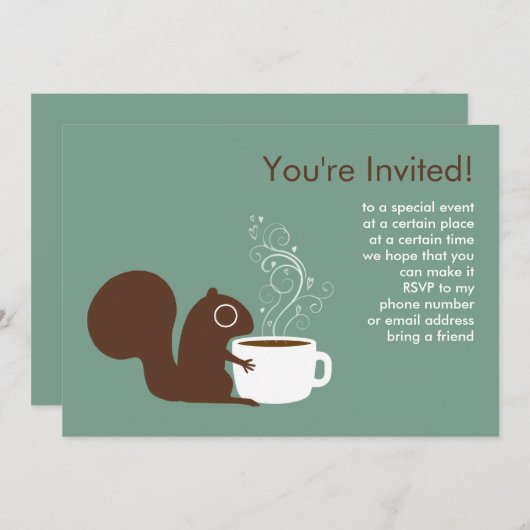 コーヒーリスのパーティーの発表 招待状 (正面/裏面)