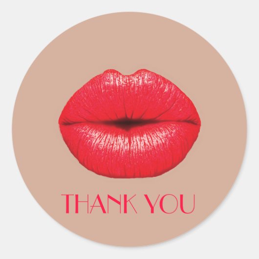 コーヒーリップキスキスポップ・アートのアートサンキュー ラウンドシール (正面)