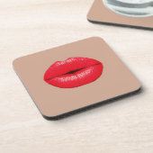 コーヒーリップキスキスポップ・アートのアート コースター (左側)