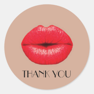 コーヒーリップスキスキスアポップ・アートのートサンキュー ラウンドシール