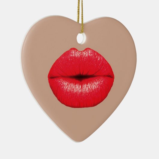 コーヒーリップスキスキスポップ・アートのアート セラミックオーナメント (右)