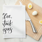 コーヒーリップスティック&イエズスキュートおもしろい キッチンタオル (四つ折り)