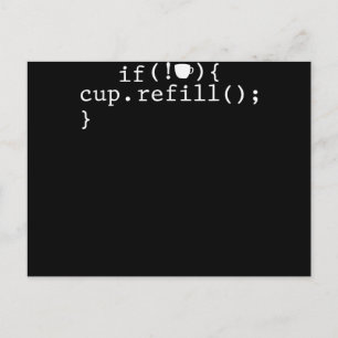コーヒーリフィ頭が切れるルコーディングソフトウェア技術者 シーズンポストカード