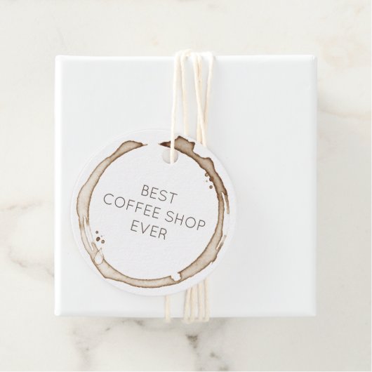 コーヒーリングや輪のビジネス名ブラウンホワイトアーティザンおもしろい フェイバータグ (インサイチュ)