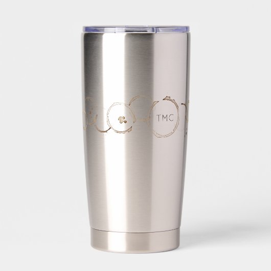 コーヒーリングや輪イニシャルブラウントラベルおもしろい 保温保冷タンブラー (正面)